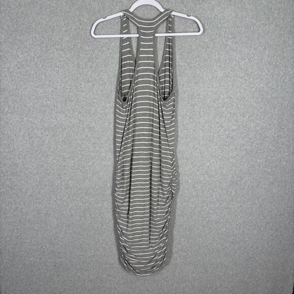 Athleta Ember Midi Dress Medium Gray Ruched Racerback Jersey Stretch Tennis Golf - Picture 9 of 12